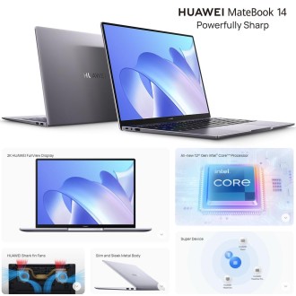 HUAWEI MateBook 14 Laptop, 16GB+1TB, 14 inch Touch Screen Windows 11 Home Chinese Version, Intel 12th Gen Core i5-1240P Integrat