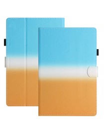 For 8 inch Universal Stitching Gradient Leather Tablet Case(Blue Orange)