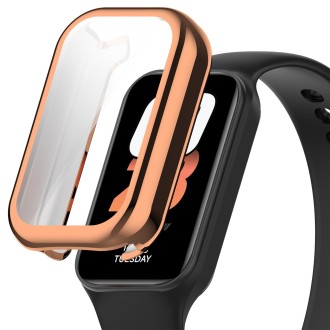 For Xiaomi Smart Band 8 Active Full Package TPU Electroplated Watch Protective Case(Rose Gold)