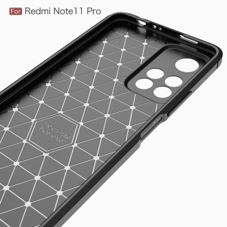 For Xiaomi Redmi Note 11 Pro Brushed Texture Carbon Fiber TPU Phone Case(Blue)