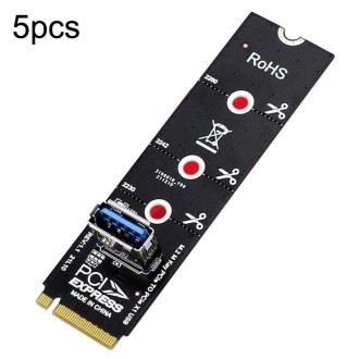 5pcs NGFF M.2 Rotor PCI-E Channel USB3.0 Transfer Card Graphics Extension Transfer(Black)