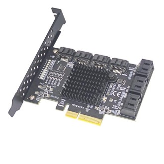 PCIE 4X To 10 Port  SATA 3.0 Adapter Expansion Card ASMedia ASM1166 Converter