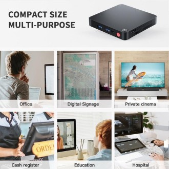 T4PRO 4G+64G N3350 Dual HDMI Output Mini Computer Host(EU Plug)