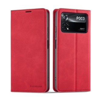 For Xiaomi Poco X4 Pro 5G Forwenw Dream Series Oil Edge Strong Magnetism Leather Phone Case(Red)