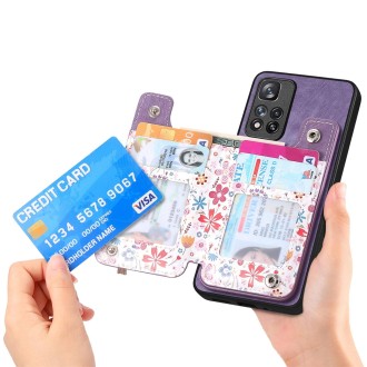 For Redmi Note 13 Pro 5G Retro Painted Zipper Wallet Back Phone Case(Purple)