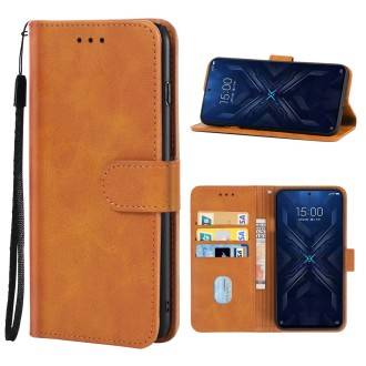 Leather Phone Case For Xiaomi Black Shark 5 Pro(Brown)