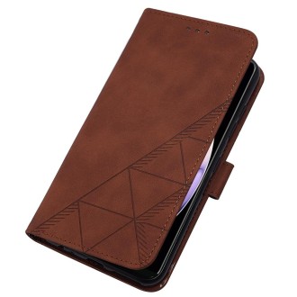 For Realme 10 Pro 5G Crossbody 3D Embossed Flip Leather Phone Case(Brown)