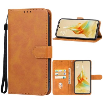 For OPPO Reno9 Pro Leather Phone Case(Brown)