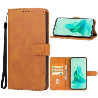 For OPPO Reno9 Pro+ Leather Phone Case(Brown)