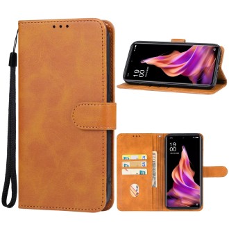 For OPPO Reno9 Leather Phone Case(Brown)