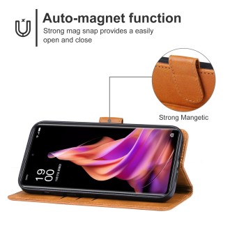 For OPPO Reno9 Leather Phone Case(Brown)