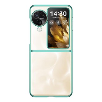 For OPPO Find N3 Flip Full Coverage Electroplate PC Transparent Phone Case(Green)