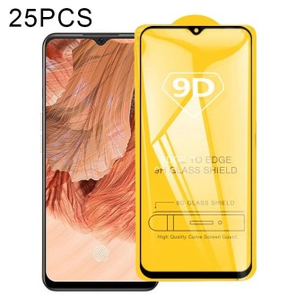 For OPPO F17 25 PCS 9D Full Glue Full Screen Tempered Glass Film