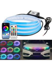 Car LED Streamer Decorative Hood Atmosphere Lights, Style: Remote Control+APP Colorful Light(1.8m)