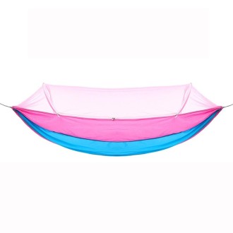 Outdoor Camping Anti-Mosquito Quick-Opening Hammock, Spec: Double (Pink+Sky Blue)