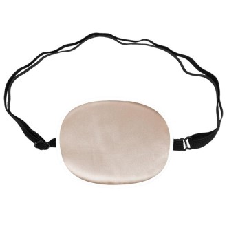 Children Silk Blackout Eye Mask Strabismus Correction Covering Eye Patch(Champagne White Edge)