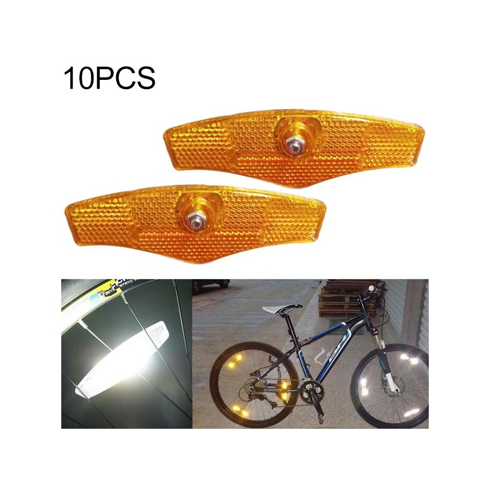 10 PCS Mountain Bike Spoke Reflection (Yellow)