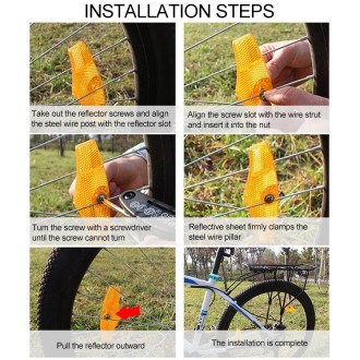 10 PCS Mountain Bike Spoke Reflection (Yellow)