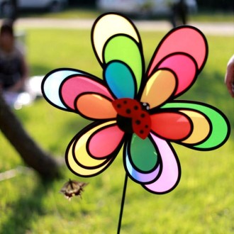 Outdoor Children Rainbow Insect Pinwheel Camping Garden Decoration