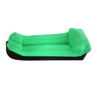 Color-blocking Pillow Style 210T Tear-proof Plaid Cloth Inflatable Sofa Outdoor Portable Air Sleeping Bag Beach Inflatable Float