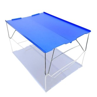 Outdoor Portable Mini Aluminum Table Ultralight Folding Picnic Table Camping Self-Driving Fishing Barbecue Small Coffee Table(Bl