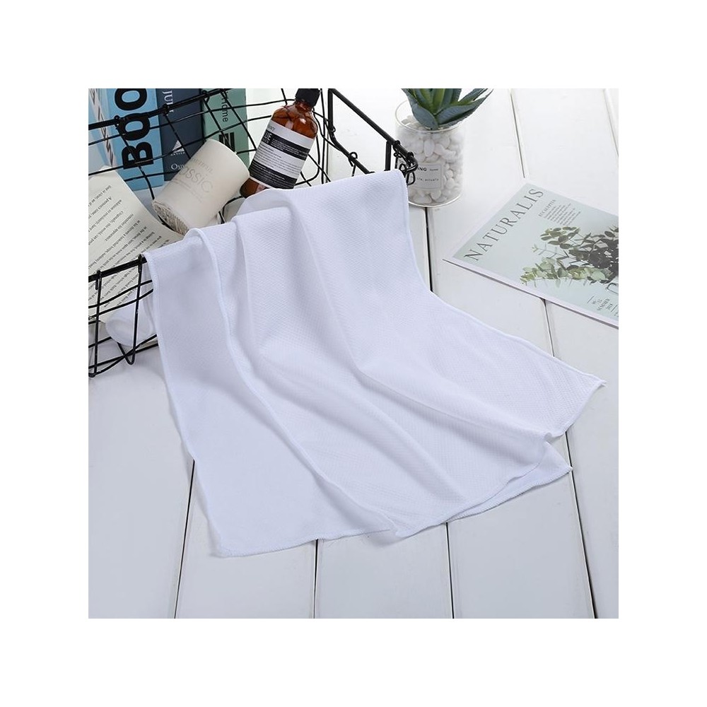 Absorbent Polyester Quick-drying Breathable Cold-skinned Fitness Sports Portable Towel(White)