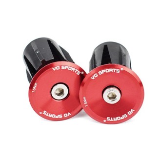 2pairs Aluminum Alloy Bicycle Expansion Handlebar Plug(Red)