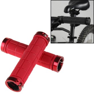 BaseCamp BC-607 1 Pair Bicycle MTB Bike Lock-on Rubber Handlebar Grips (Red)