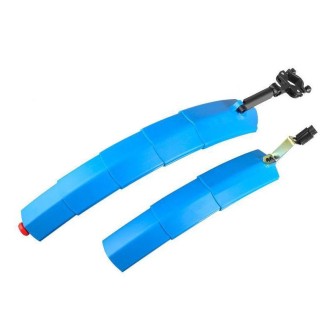 Bicycle Telescopic Folding Mudguard  27.5 Inch Extended Water Retaining LED Taillight(Blue)