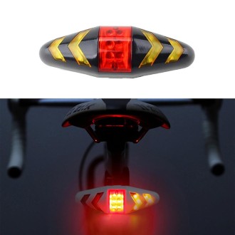 Bicycle Tail Light Intelligent Wireless Remote Control Turn Signal Warning Light(Black)