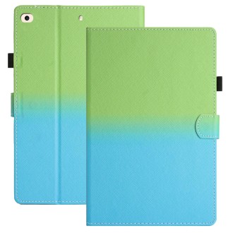 For iPad mini 5 / 4 / 3 / 2 / 1 Stitching Gradient Leather Tablet Case(Green Blue)