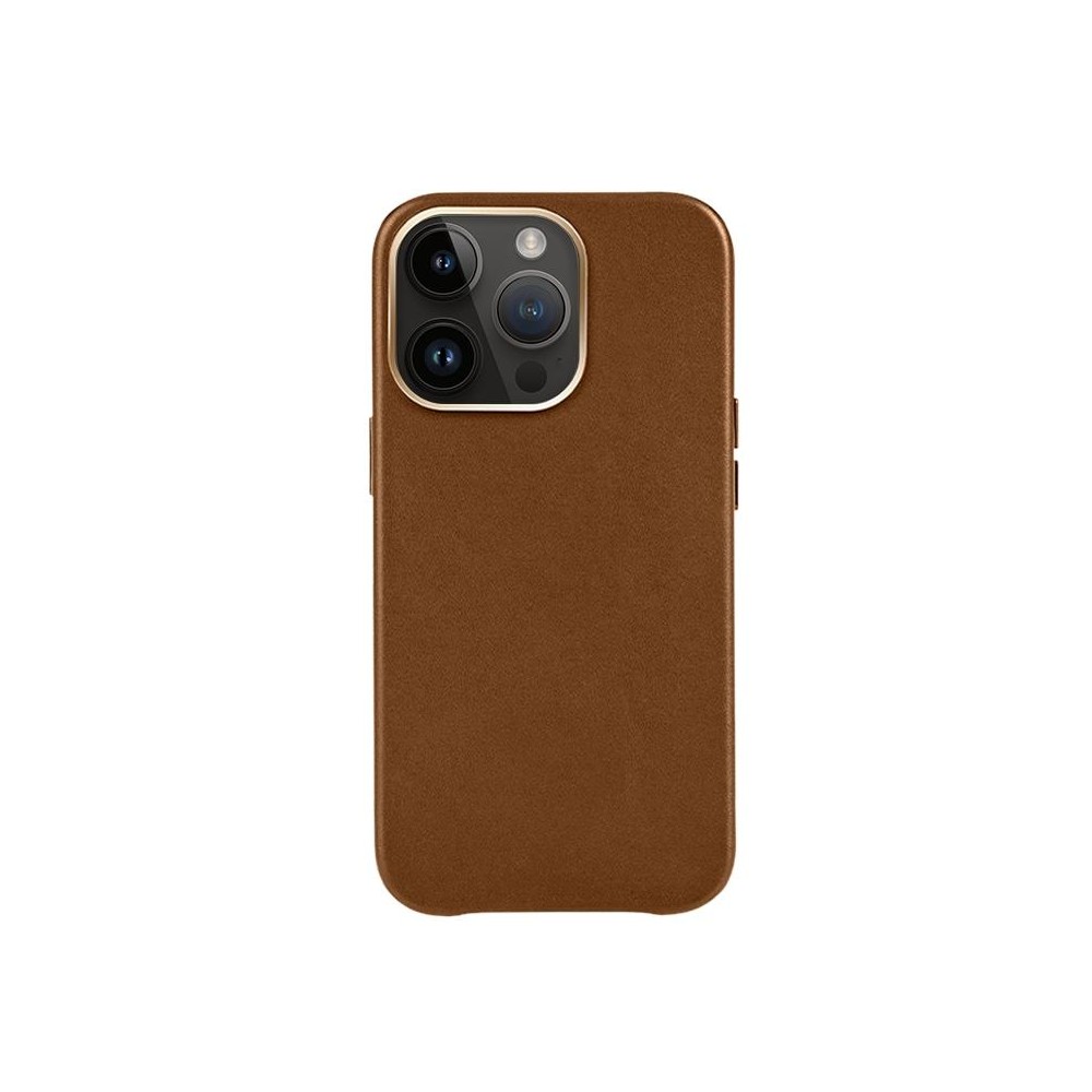 For iPhone 14 Pro Mutural Mingdian Series PU + PC Full Coverage Shockproof Case(Brown)