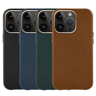 For iPhone 14 Pro Mutural Mingdian Series PU + PC Full Coverage Shockproof Case(Brown)