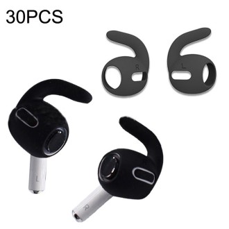 30PCS Ultra-thin Earphone Ear Caps For Apple Airpods Pro(Black)