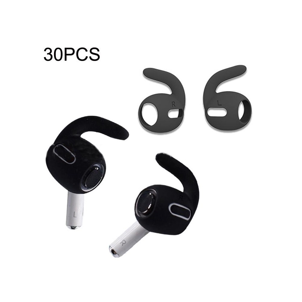 30PCS Ultra-thin Earphone Ear Caps For Apple Airpods Pro(Black)