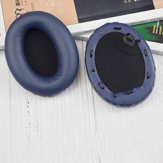 2pcs PU Leather Earpads For Sony WH-1000XM4, Color: Blue+Buckle