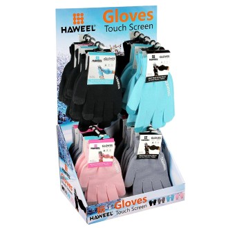 20 Pairs HAWEEL Three Fingers Touch Screen Gloves Kit with Display Stand Box for Men / Women / Kids, For iPhone, Galaxy, Huawei,