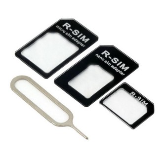 4 in 1 (Nano SIM to Micro SIM Card+ Micro SIM to Standard Card + Nano SIM to Standard Card + Sim Card Tray Holder Eject Pin Key 