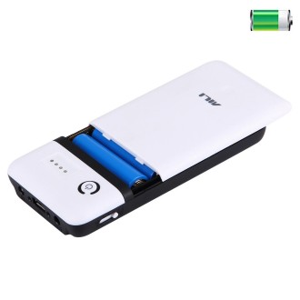 Portable 20400mAh 6 x 18650 Batteries Plastic Power Bank Shell Box with USB Output & Indicator Light, Batteries Not Included(Ran