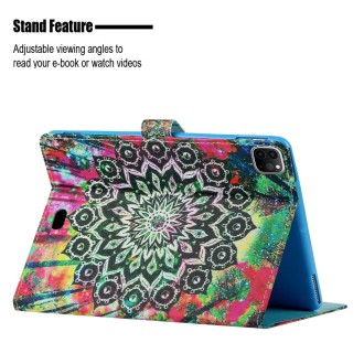 For iPad 11 Pro (2020) Painted Flower Totem Car Line TPU Horizontal Flip Leather Tablet Case with Holder & Card Slot & Sleep / W