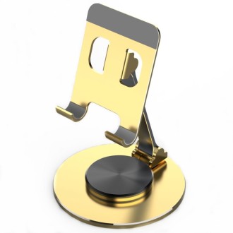 019 360 Degree Rotation Aluminum Alloy Desktop Phone Tablet Holder(Golden)