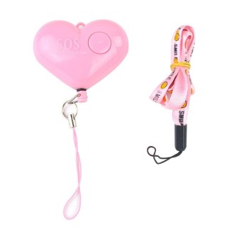 Heart Style Emergency Personal Alarm Key Chain with SOS & LED Light for Women / Kids / Girls / Superior, Random Color Delivery