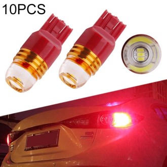 10pcs T20 3157 DC12V / 0.24W / 0.02A / 60LM Car LED Brake Light, Shell Random Color Delivery (Red Light)