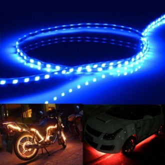 5 PCS 45 LED 3528 SMD Waterproof Flexible Car Strip Light for Car Decoration, DC 12V, Length: 90cm(Blue Light)