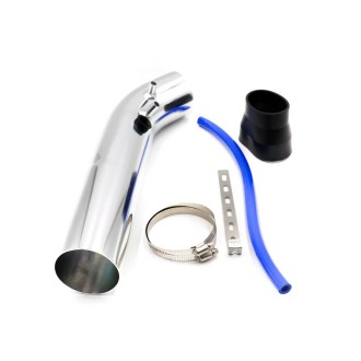 Universal  Air Intakes Short Cold Racing Aluminium Air Intake Pipe Hose with Cone Filter Kit System(Silver)