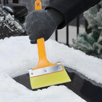 Automobile Supplies Car Snow Brush Snow Shovel Cleaning Scraper(Yellow)