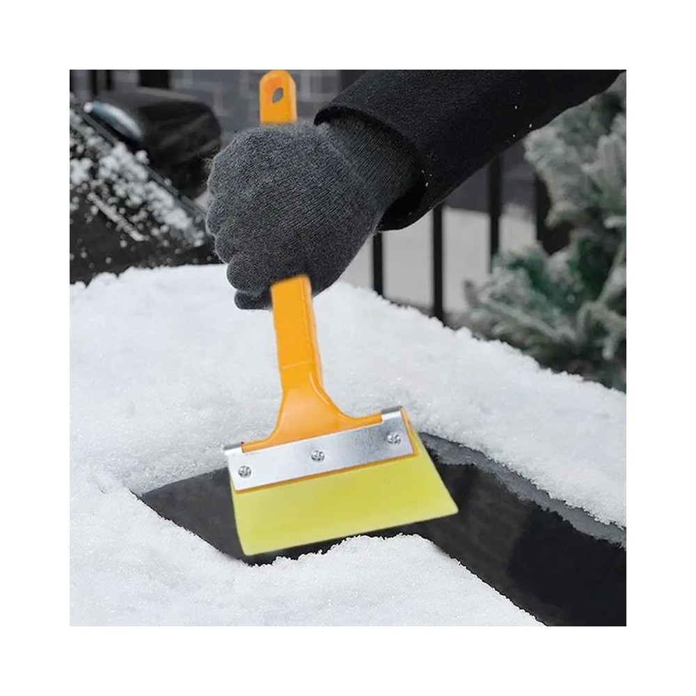 Automobile Supplies Car Snow Brush Snow Shovel Cleaning Scraper(Yellow)