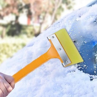 Automobile Supplies Car Snow Brush Snow Shovel Cleaning Scraper(Yellow)