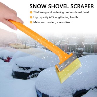 Automobile Supplies Car Snow Brush Snow Shovel Cleaning Scraper(Yellow)