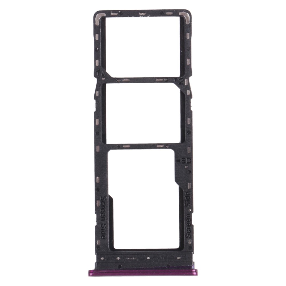 For infinix Hot 9 Play X680 C680B X680C SIM Card Tray + SIM Card Tray + Micro SD Card Tray (Purple)